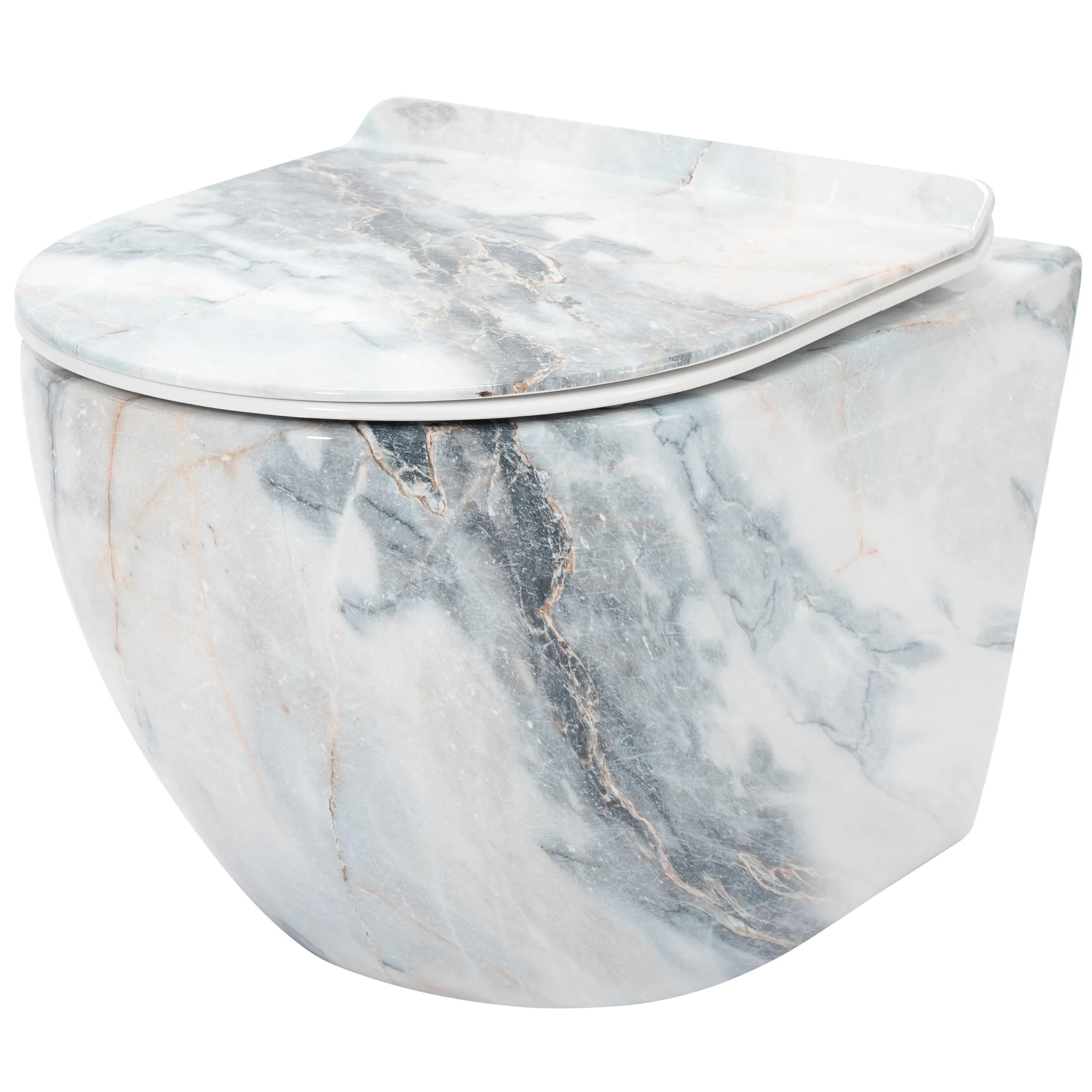 REA væghængt toilet CARLOS DUROPLAST/SLIM/ZM GRANIT SHINY Grå, 49,5x37x32cm