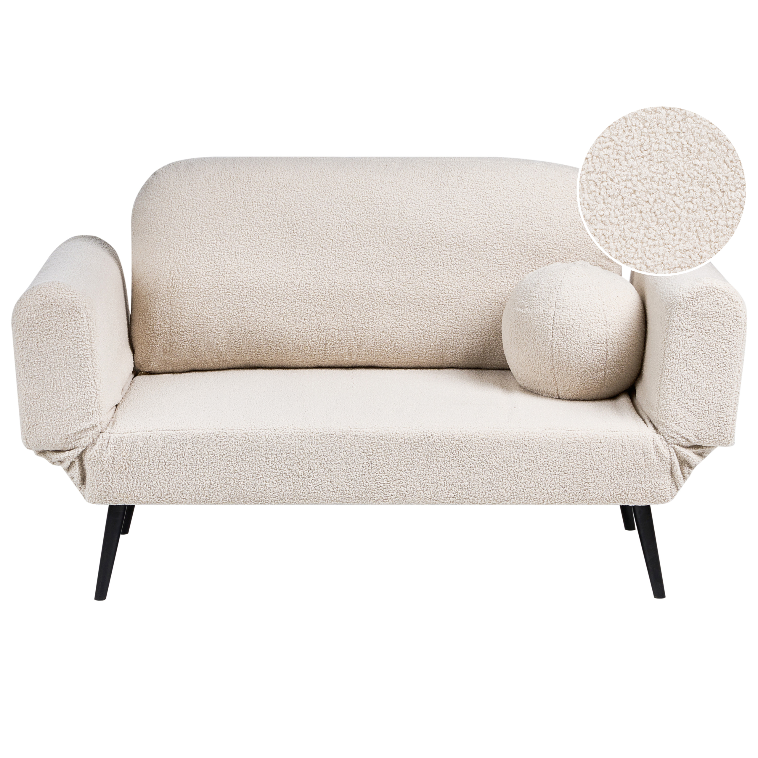 Sovesofa 2 personers DOROTEA Boucle Cremehvid