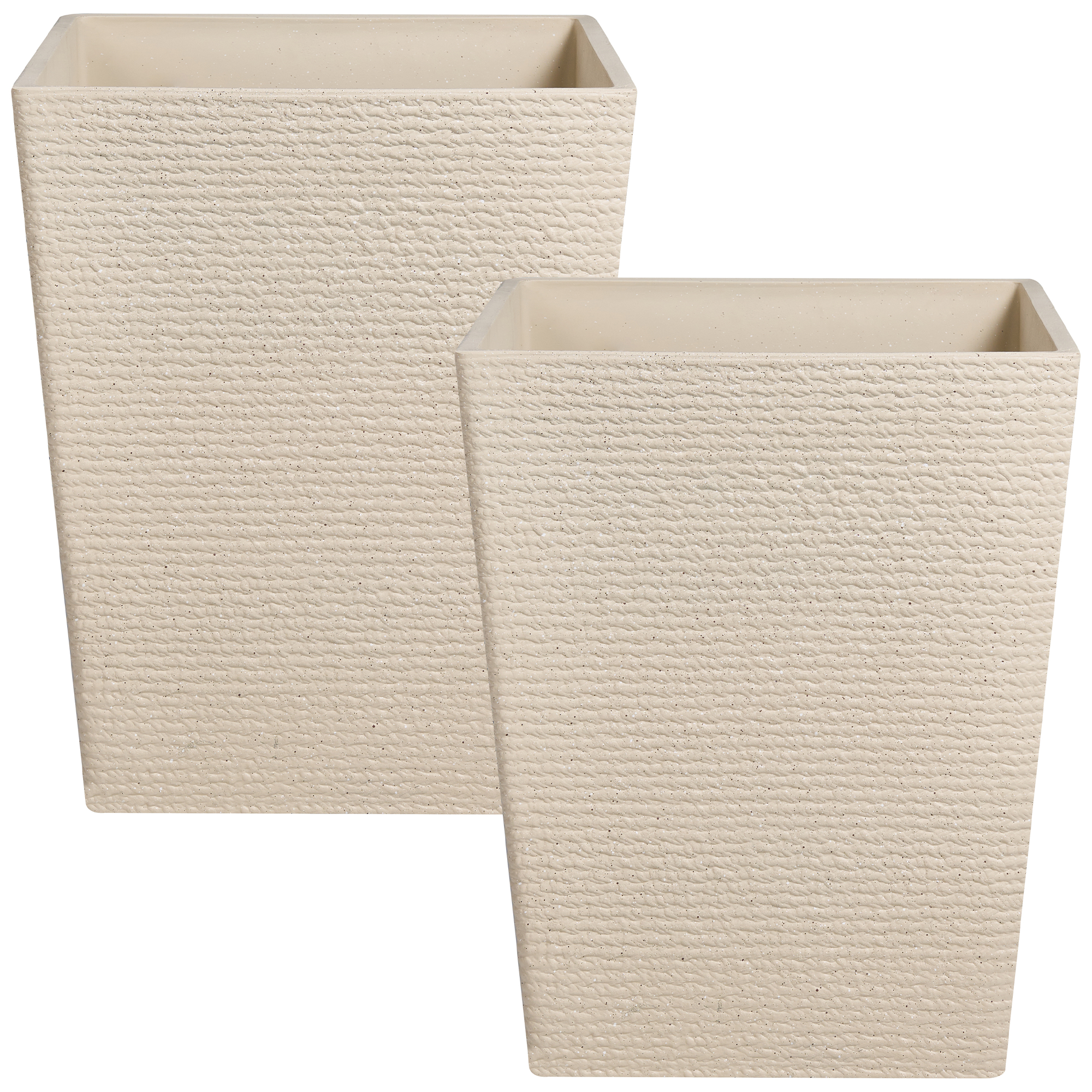 Sæt med 2 plantekrukker CYRODALIS 42 cm Beige