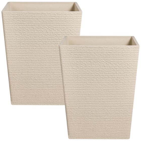 Sæt med 2 plantekrukker CYRODALIS 42 cm Beige