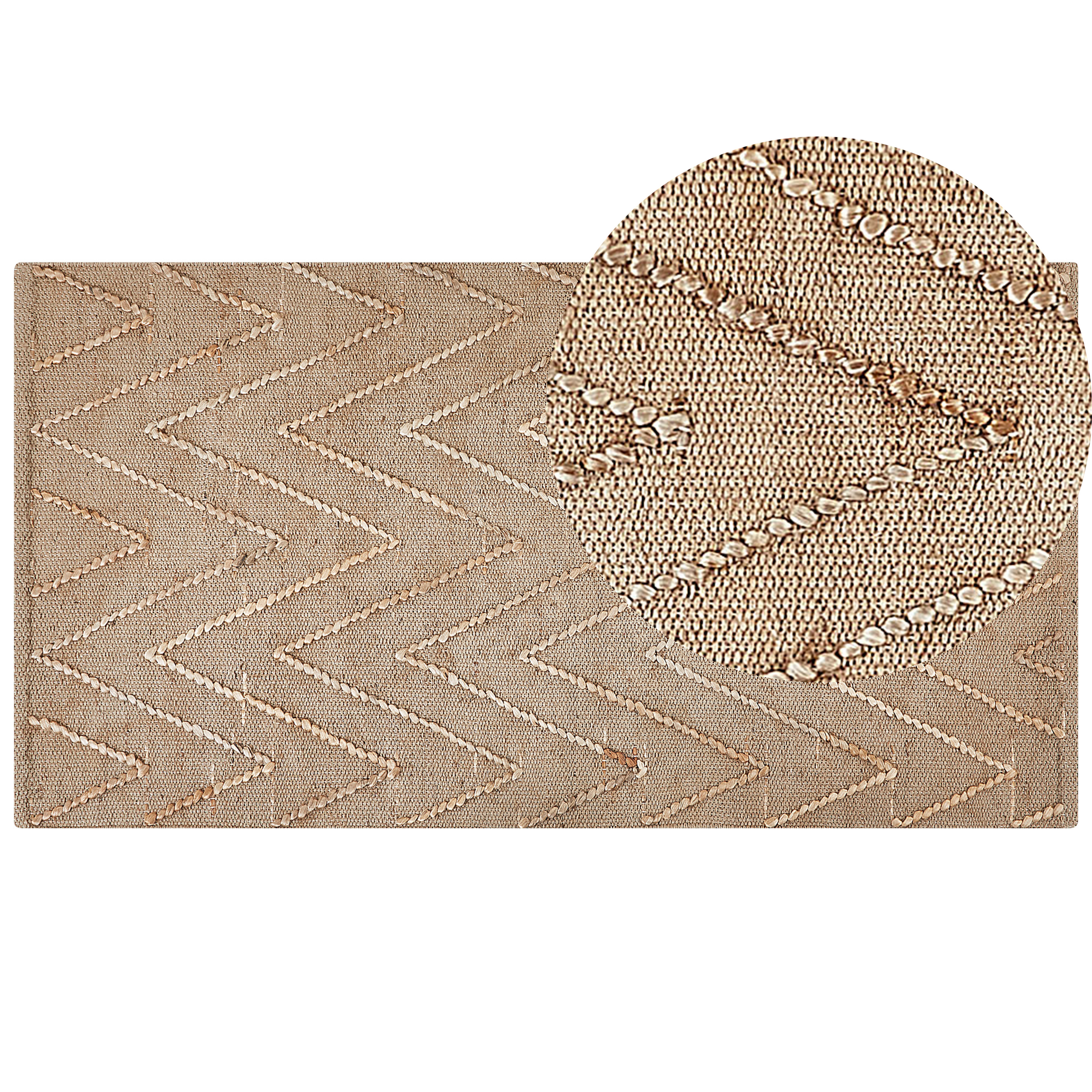 Gulvtæppe DADAY Beige 80 x 150 cm Jute