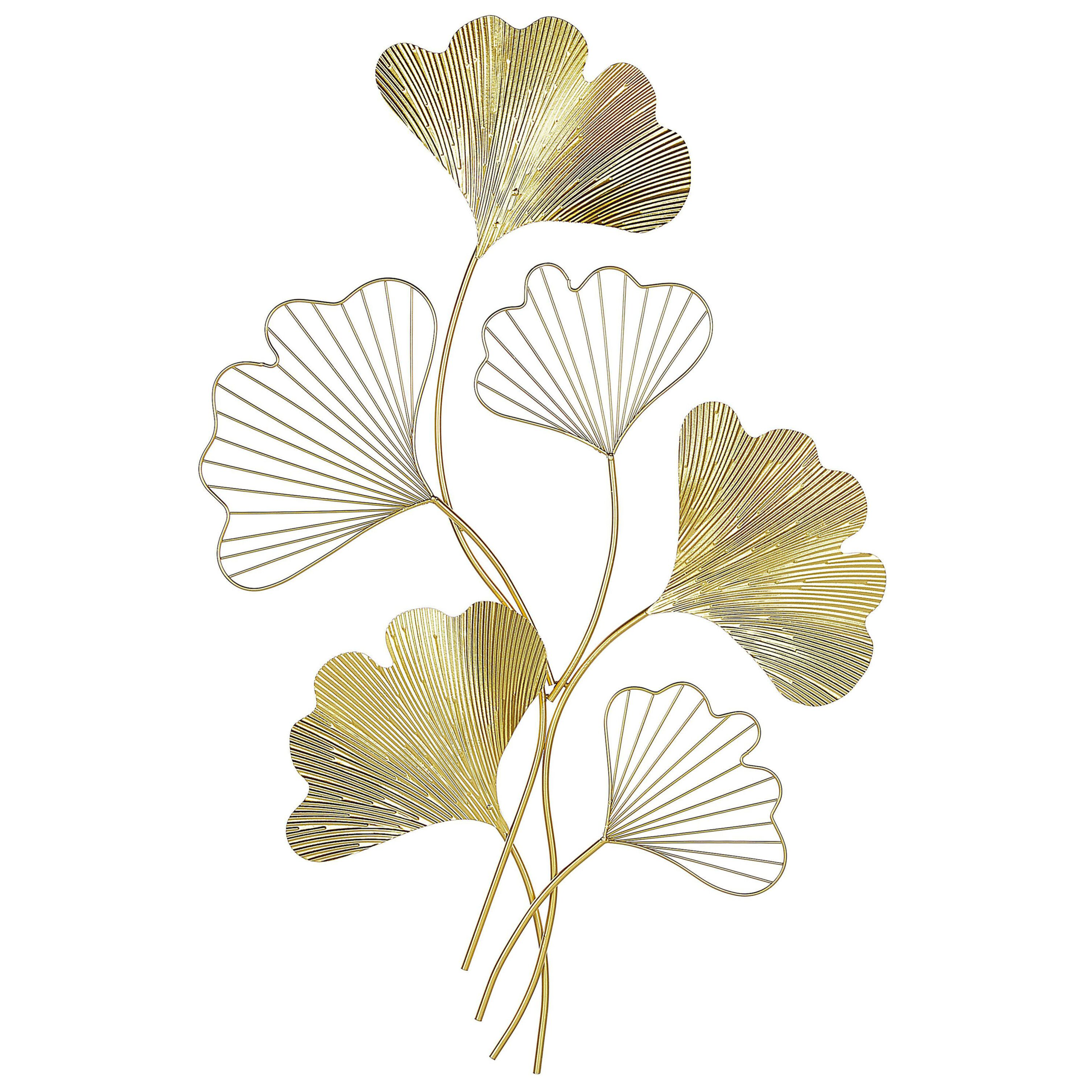 Vægdekoration Blomst INDIUM 79 cm Metal Guld