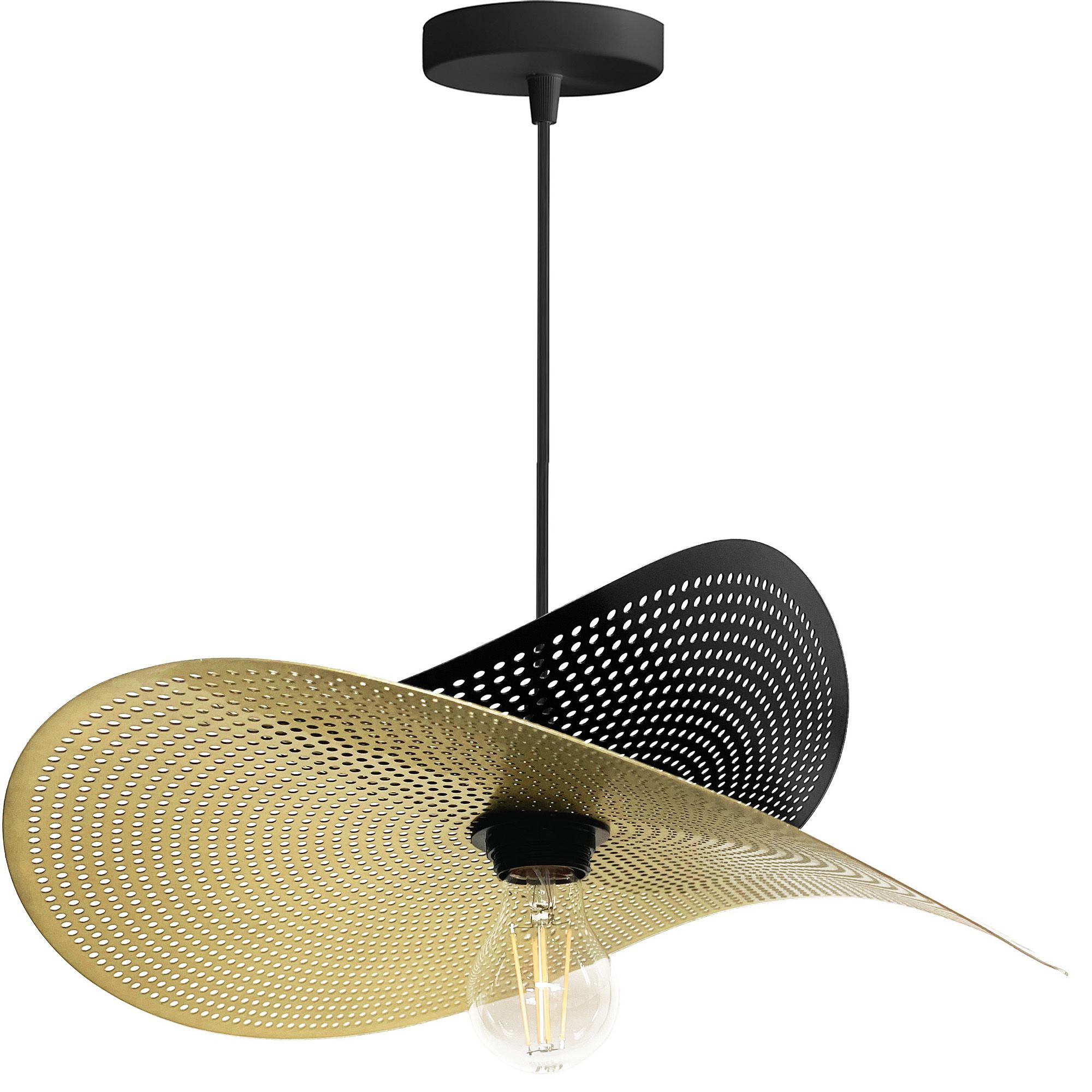 TOOLIGHT hængende loftlampe APP1471-1CP Sort/Guld 40x38x10cm