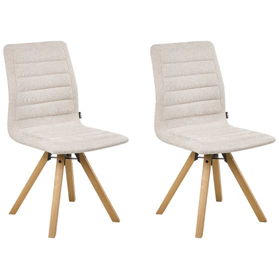 Sæt med 2 spisebordsstole ROX Lys Beige