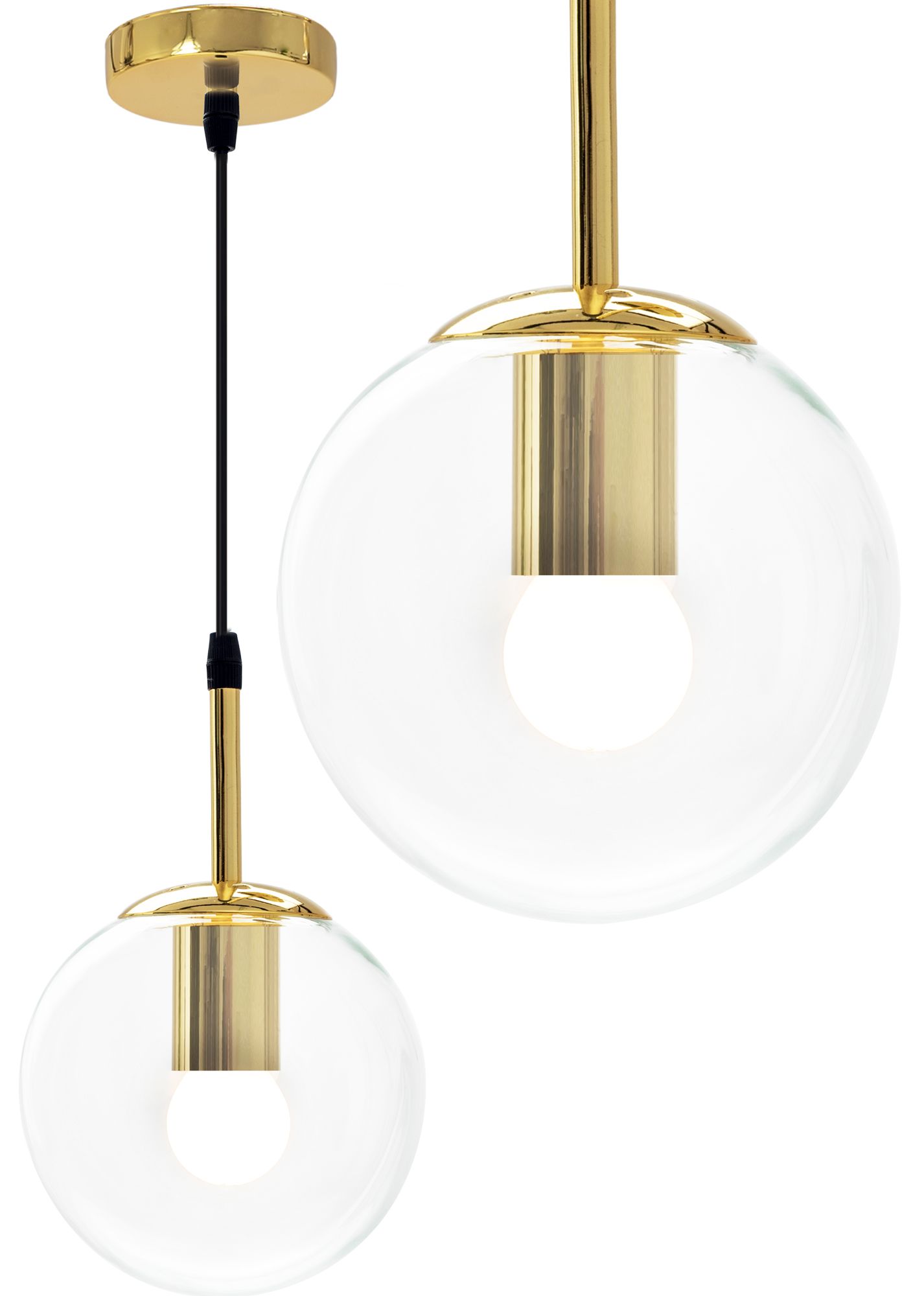 TOOLIGHT hængende loftlampe APP686-1CP Guld 25x15,5x90cm