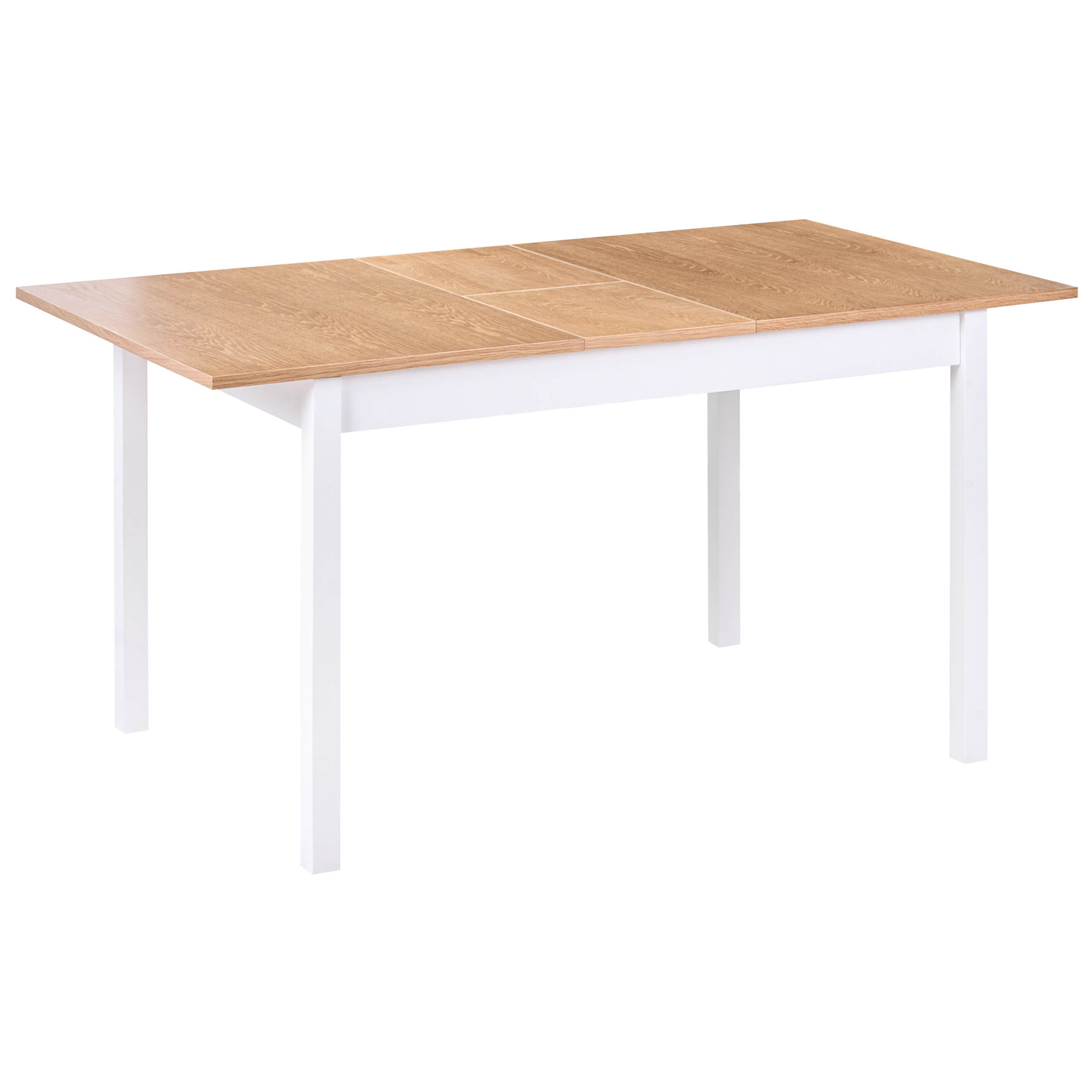 Spisebord med udtræk HOUSTON Lysebrun/hvid 120/150 cm 90 cm Fyretræ