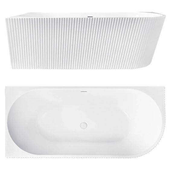 REA hjørnebadekar WENUS 170 Venstre med sort badekarpropHvid, 170x80x57,5cm