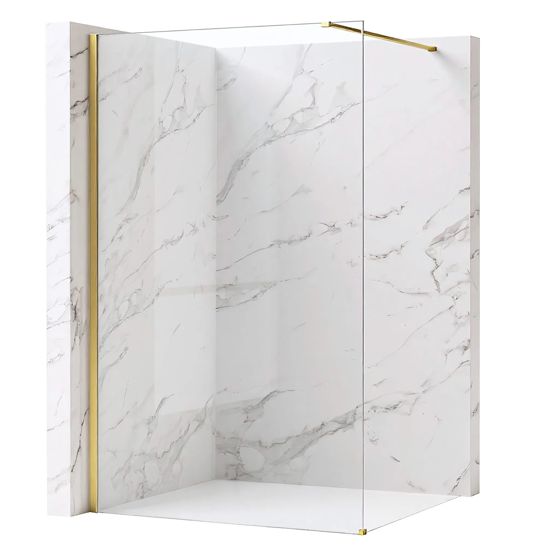 REA brusevæg Flexi Transparent 130 Børstet guld, 120x130x195cm