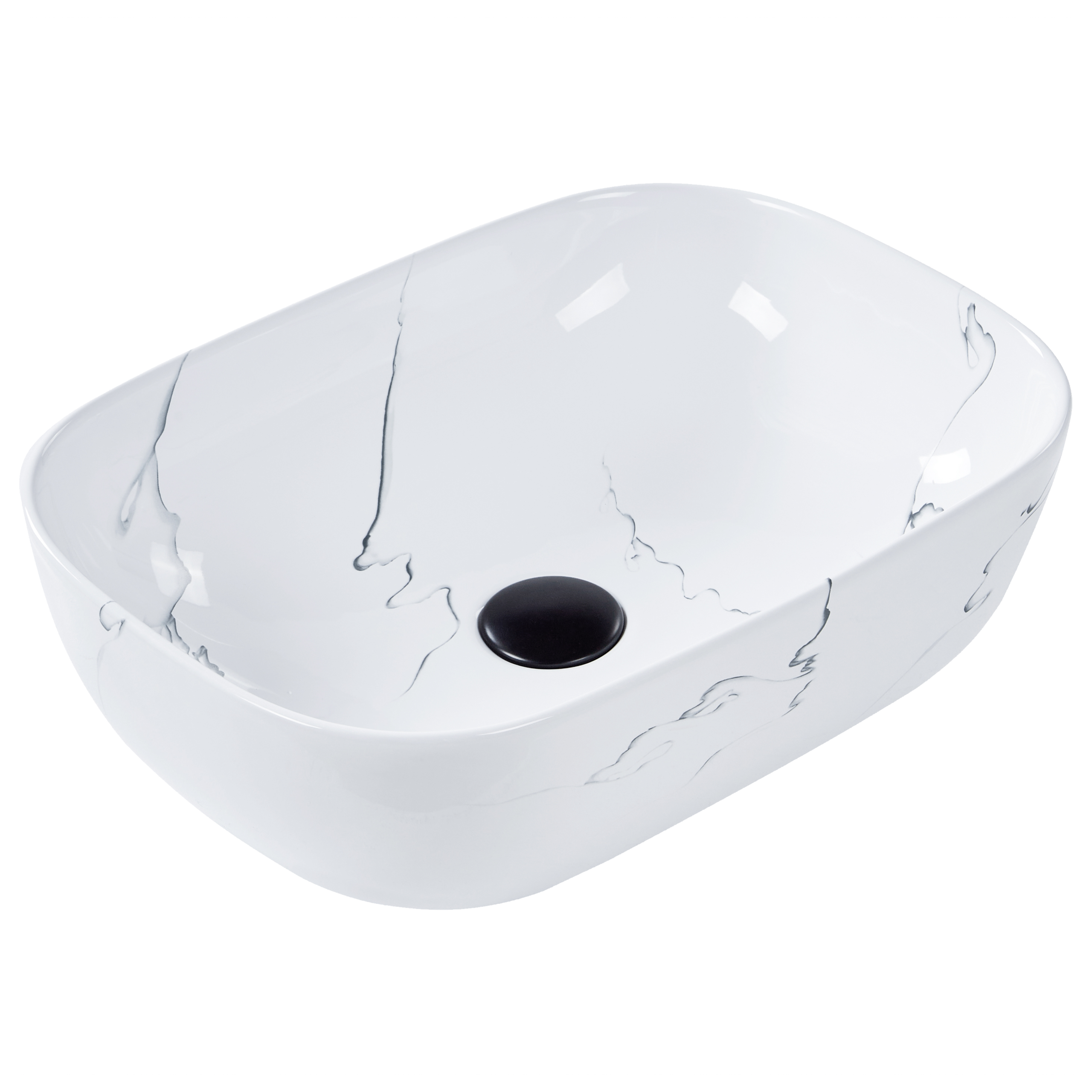Vask til bordplade HOPI 47 x 34 cm Keramik Hvid marmor