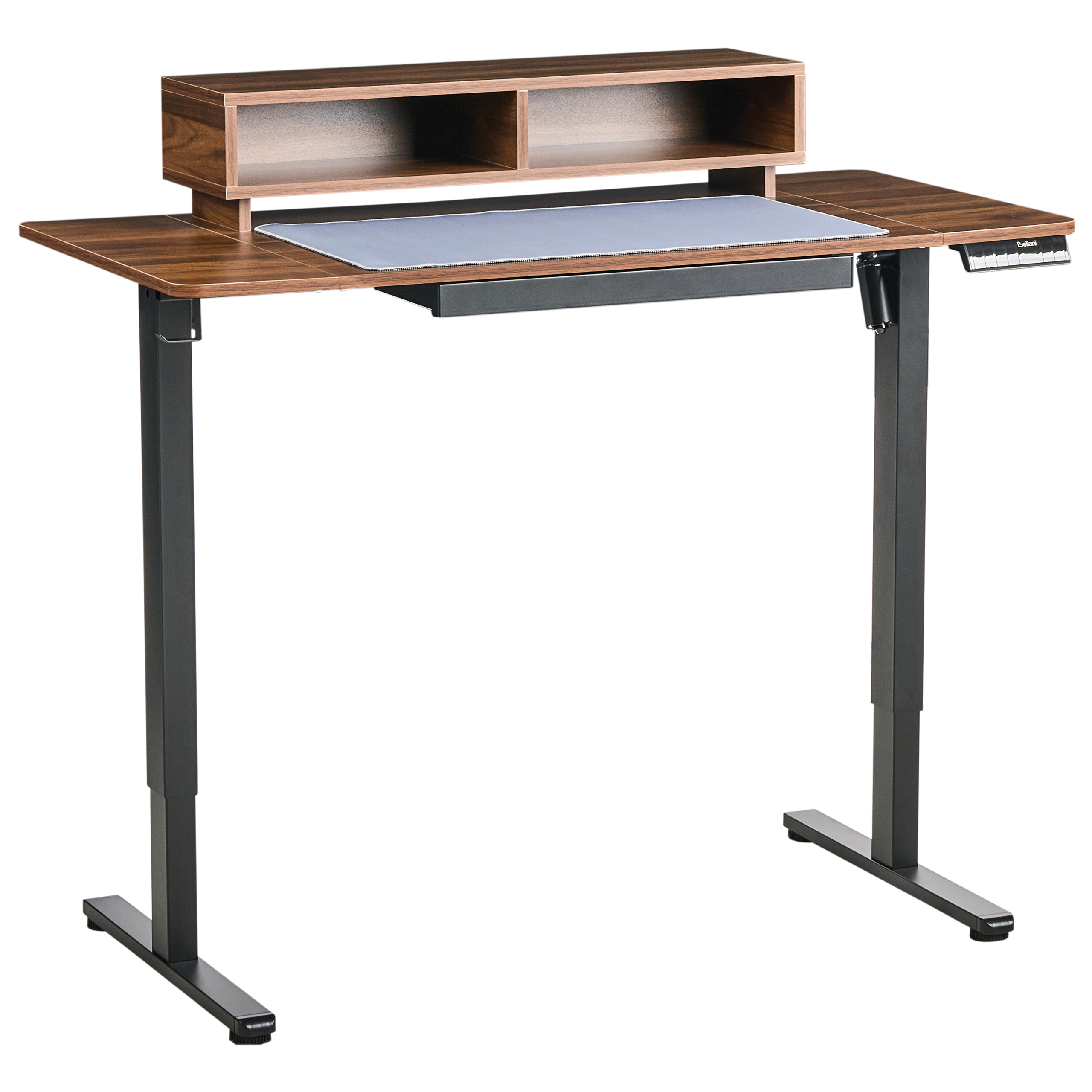 Elektrisk justerbart hæve sænkebord LUCAMA 120 cm 60 cm med USB-port Brun/sort