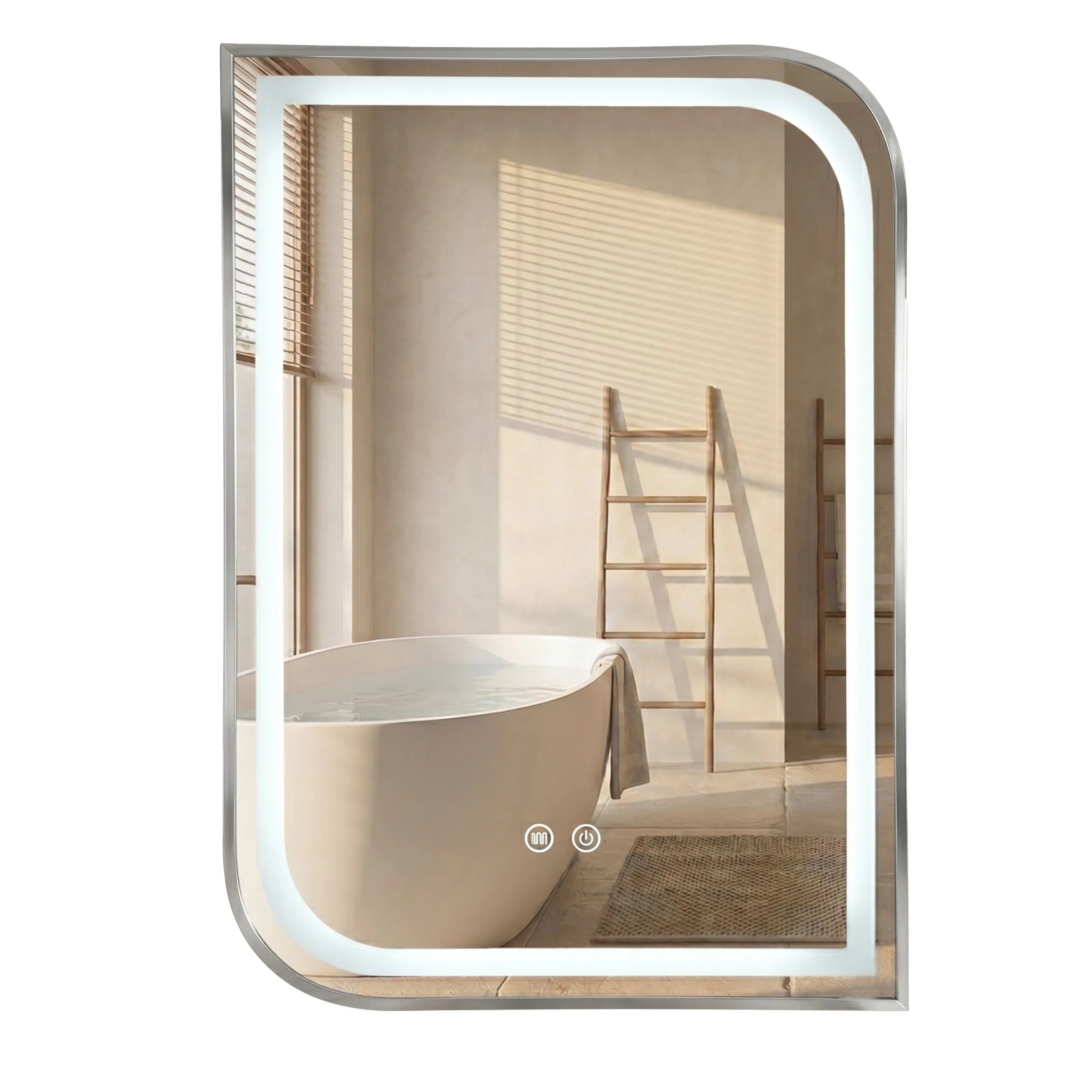 REA spejl ZONE 80x60 LED Børstet nikkel 2,5x60x80cm
