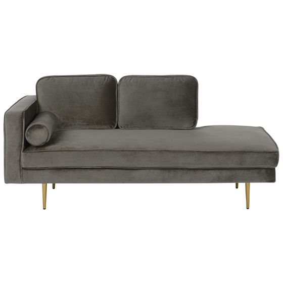 Venstrevendt chaiselong MIRAMAS Velour Brungrå