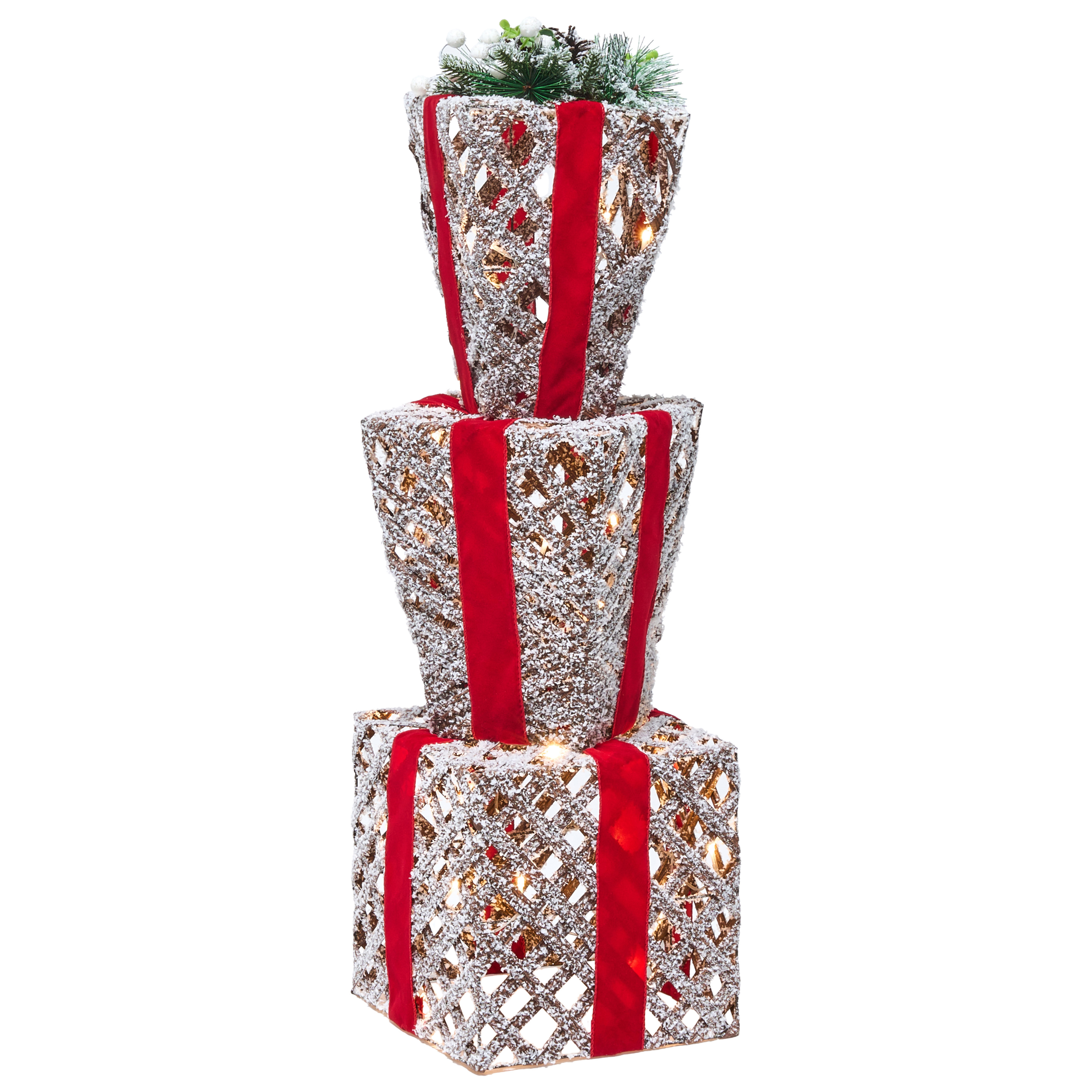 Juledekoration LED HUMPPILA 87 cm Julegaver Hvid
