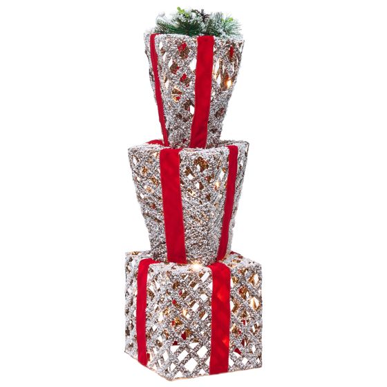 Juledekoration LED HUMPPILA 87 cm Julegaver Hvid