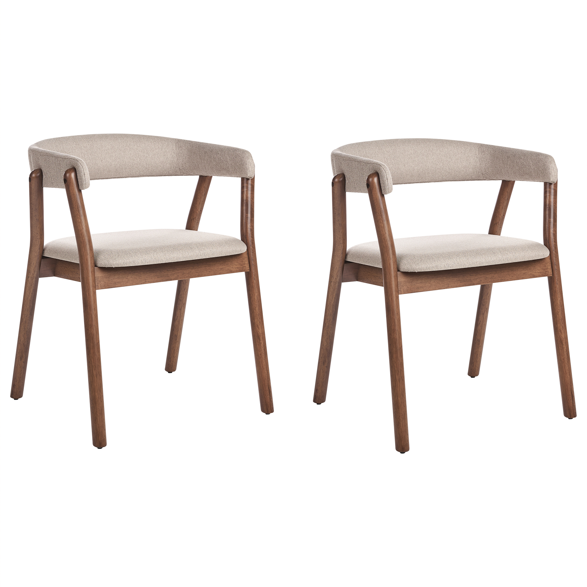 Sæt med 2 spisebordsstole MYLO Mørkebrun/beige