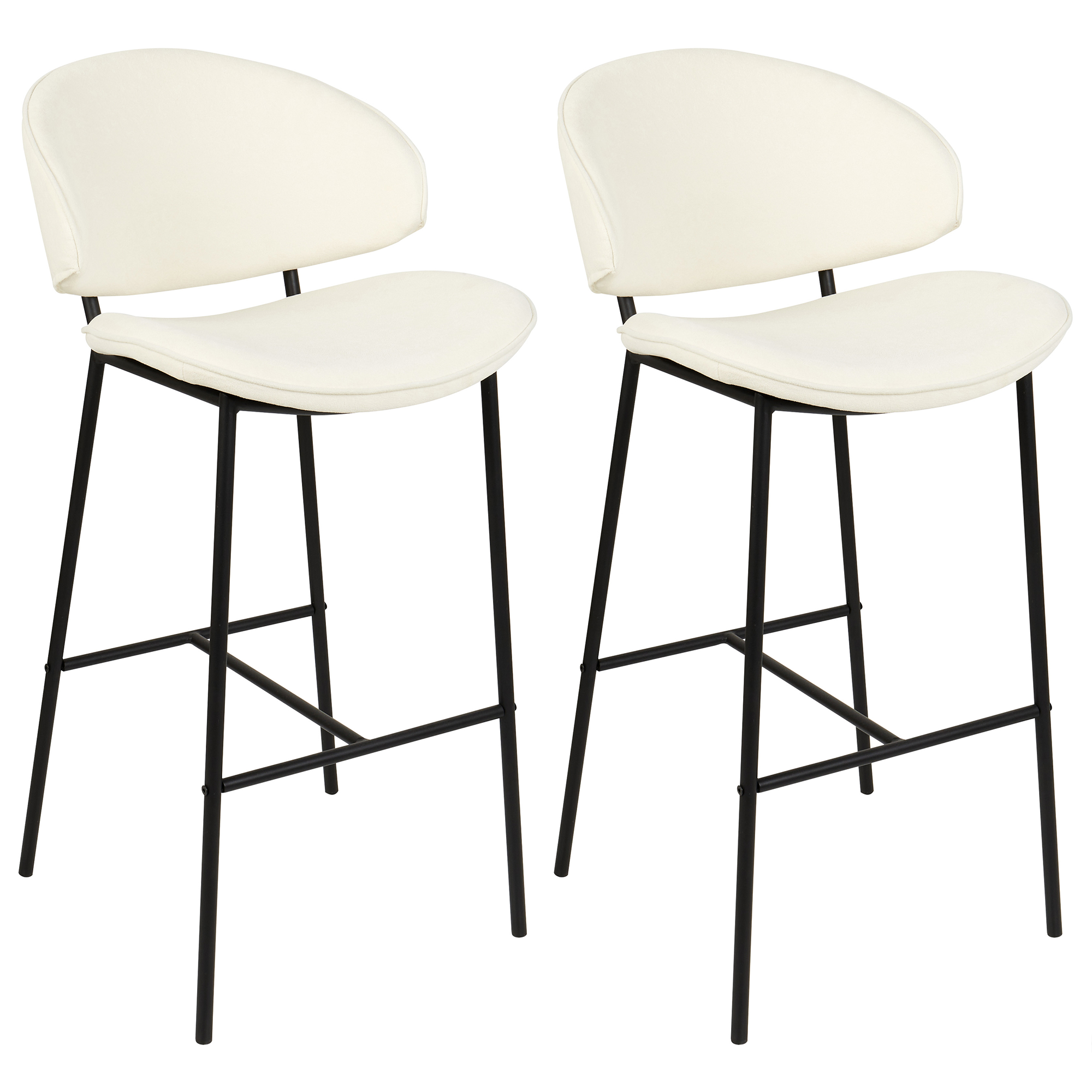 Sæt med 2 barstole KIANA Lys Beige