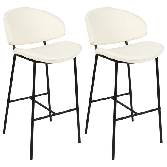 Sæt med 2 barstole KIANA Lys Beige