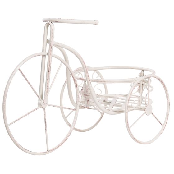 Plantestativ Cykel HAREBELL 52 cm Metal Cremehvid