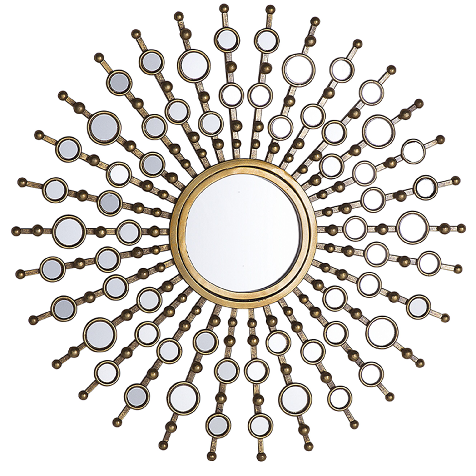 Vægspejl BLOIS 70 cm 70 cm Metal Guld
