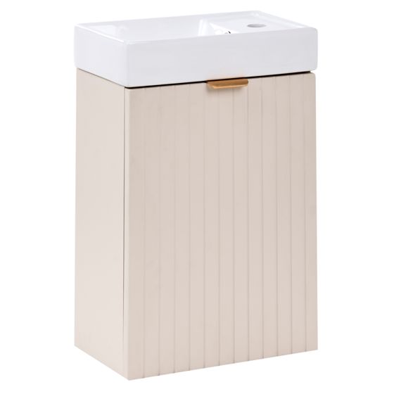 Væghængt underskab med håndvask JUNDAIRA 40 cm Beige