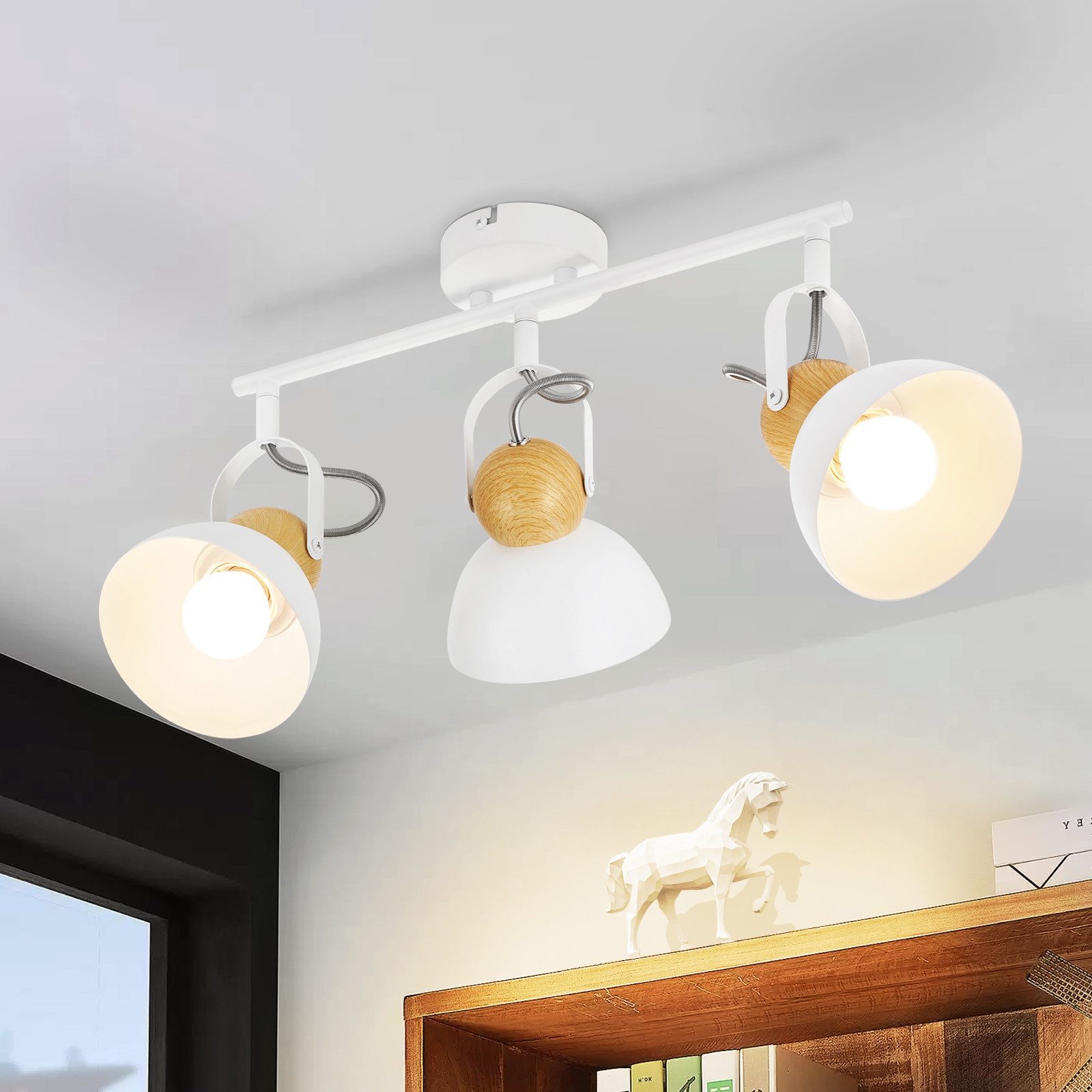 NETTLIFE Vintage sort loftspotlight E27 350° justerbar retro industriel metal entrélampe justerbar