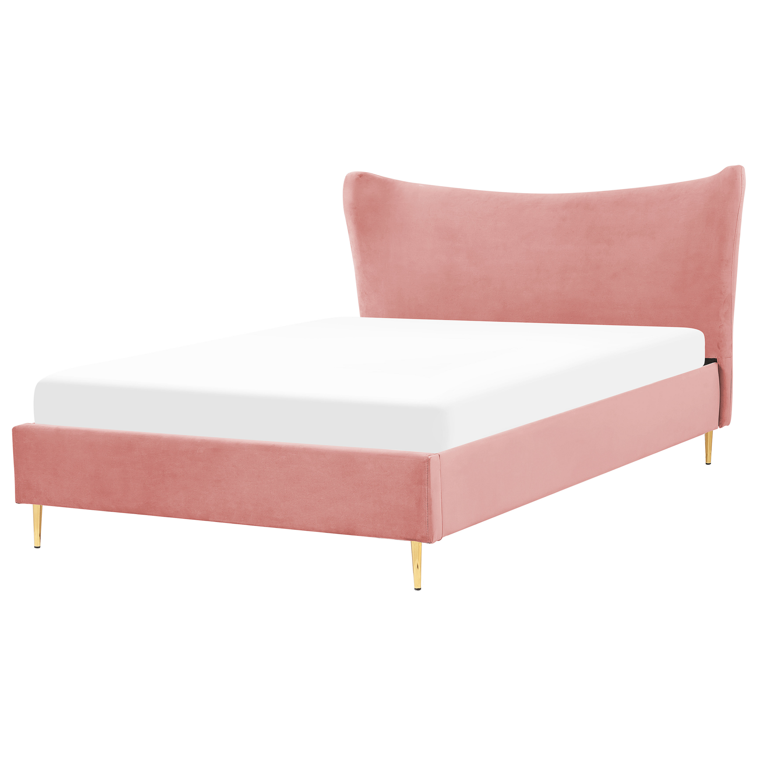 Seng Velour CHALEIX 160 x 200 cm Ferskenagtig lyserød