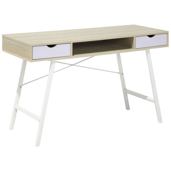 Skrivebord CLARITA 120 cm 48 cm med skuffer Lysebrun