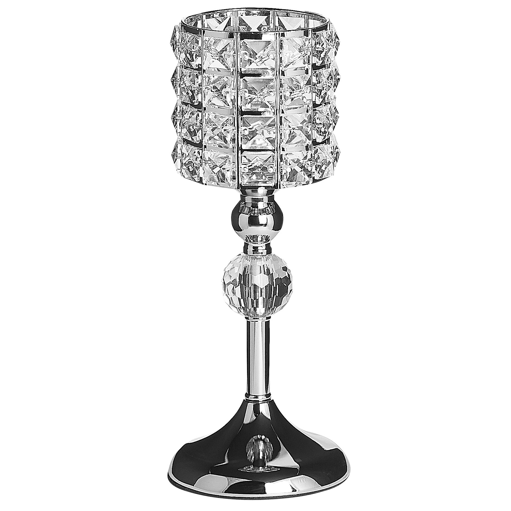 Lysestage AVORD 33 cm Glas Sølv