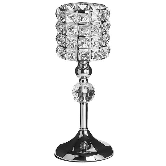 Lysestage AVORD 33 cm Glas Sølv