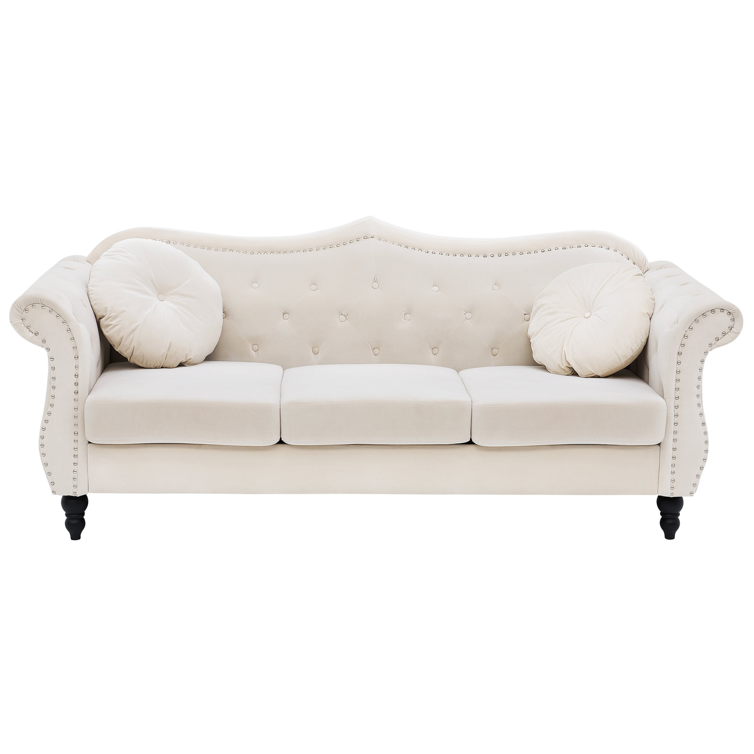 Sofa 3 personers SKIEN Velour Lys Beige