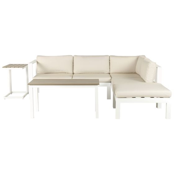 Have-hjørnesofasæt 5 personers MESSINA Metal Beige Venstrevendt