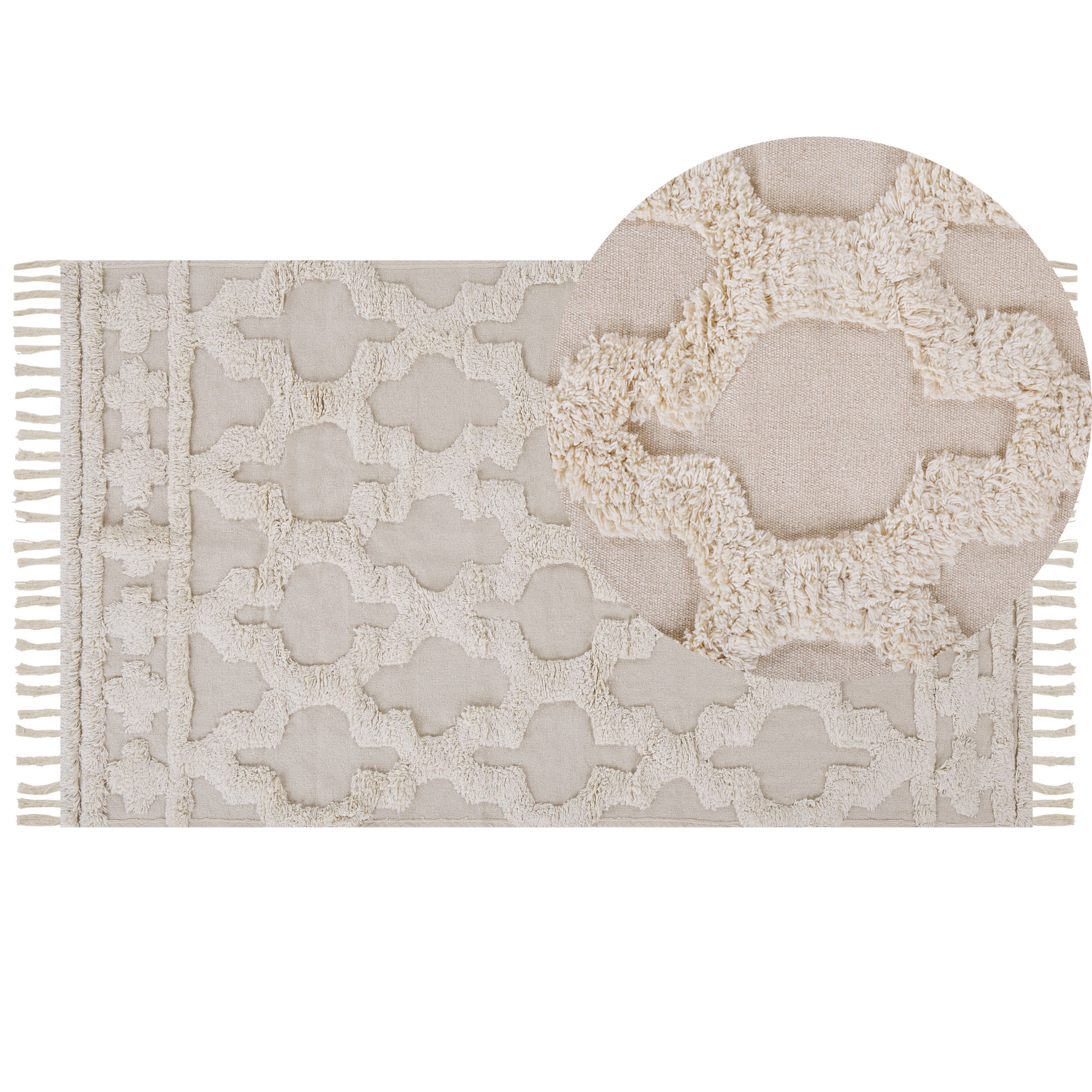 Gulvtæppe SULUOVA Beige 80 x 150 cm Bomuld