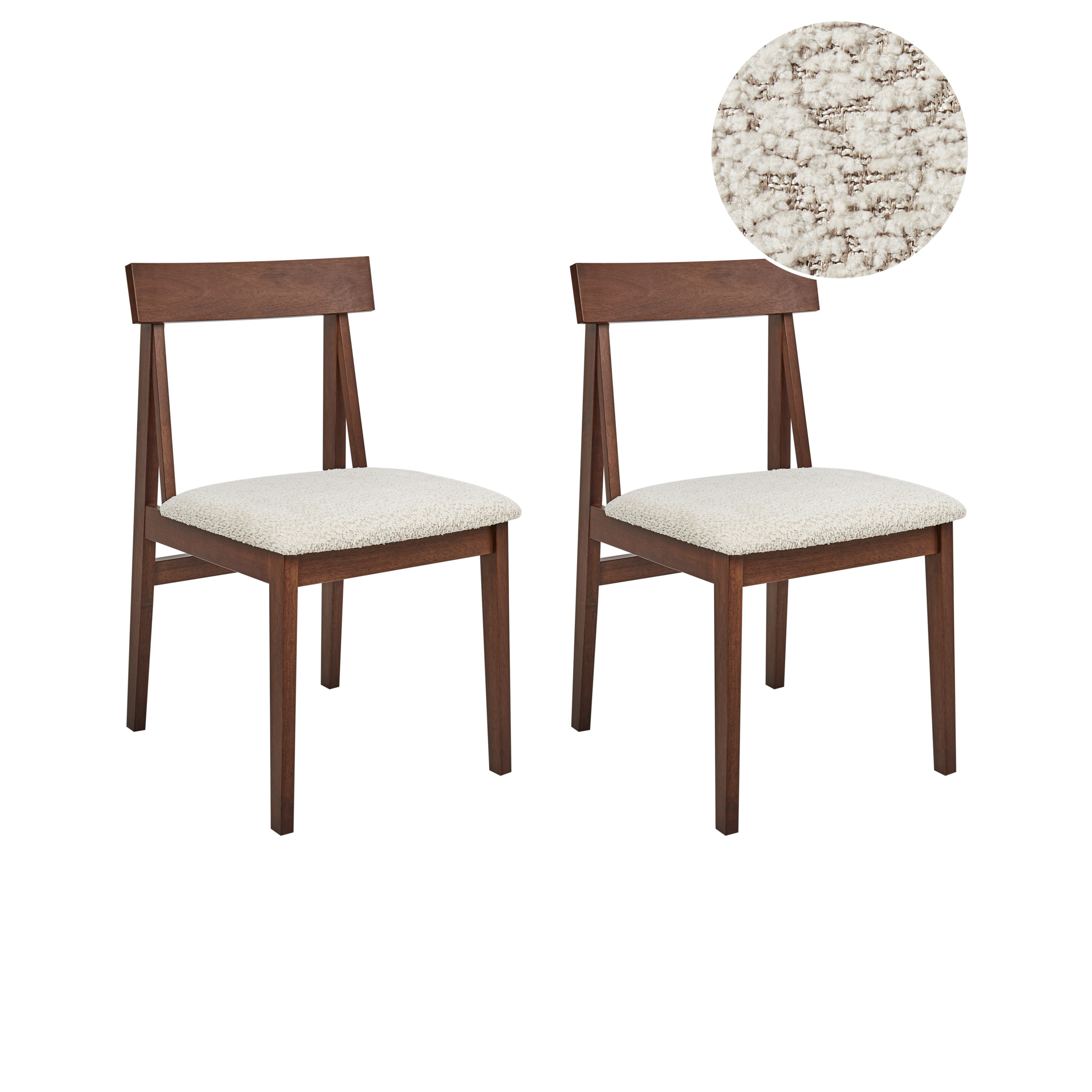 Sæt med 2 spisebordsstole ISLE Træ Brun/beige