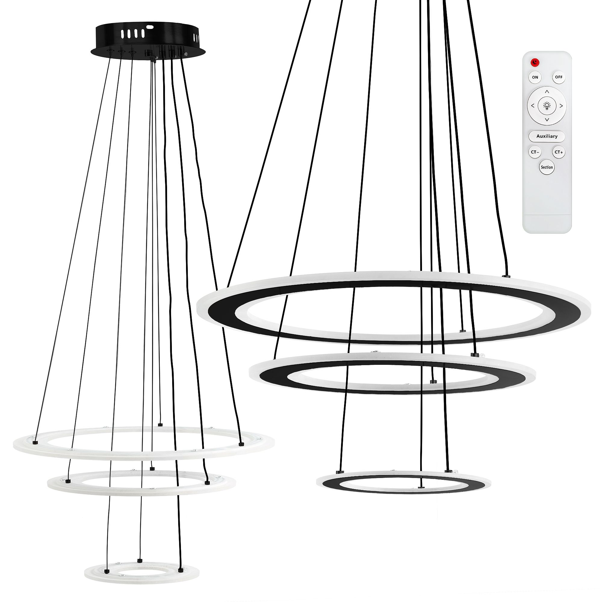 TOOLIGHT hængende loftlampe LED G040-3CP Sort 46x46x46cm