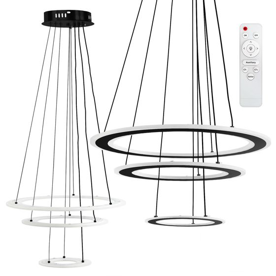 TOOLIGHT hængende loftlampe LED G040-3CP Sort 46x46x46cm