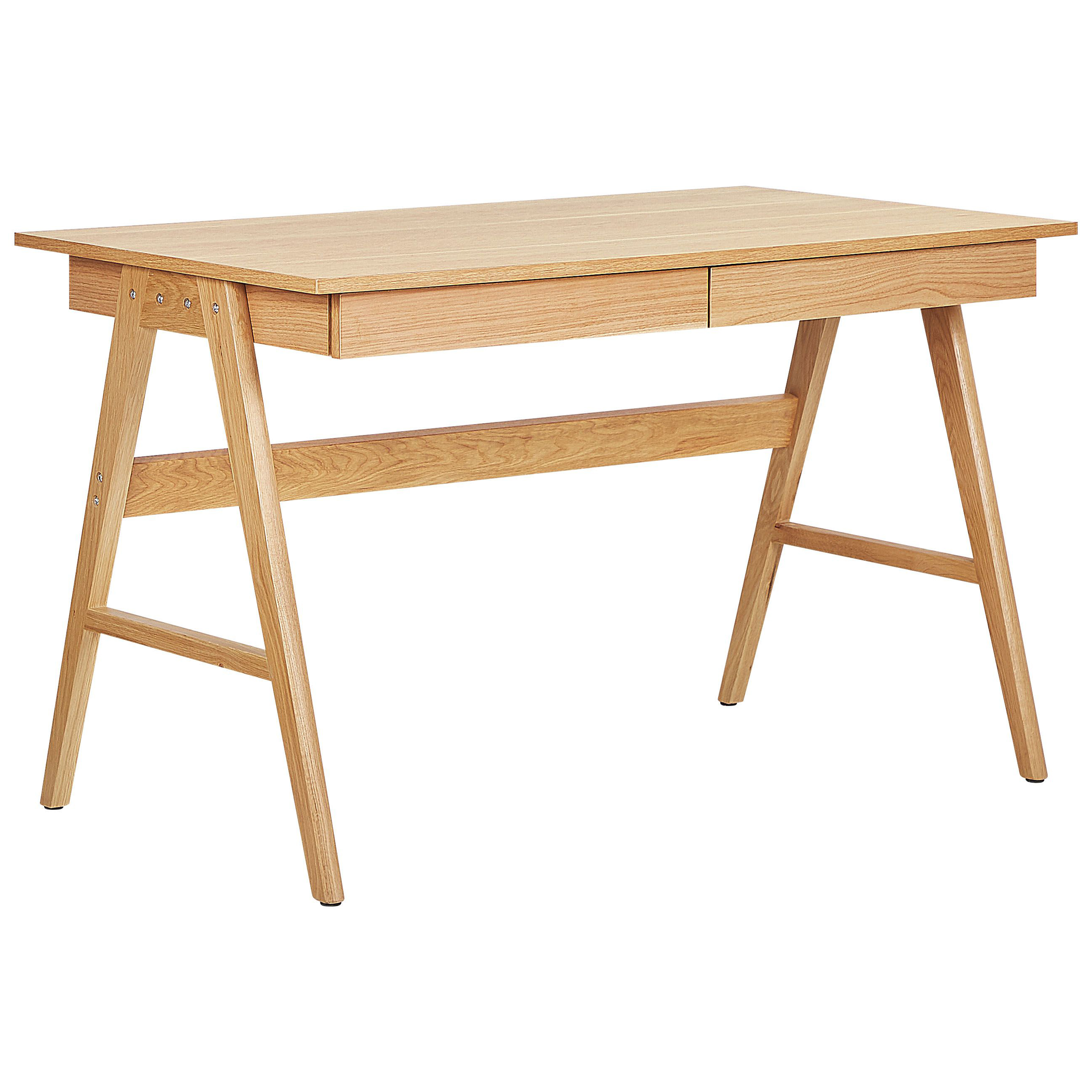 Skrivebord SHESLAY 120 cm 70 cm med skuffer Lysebrun