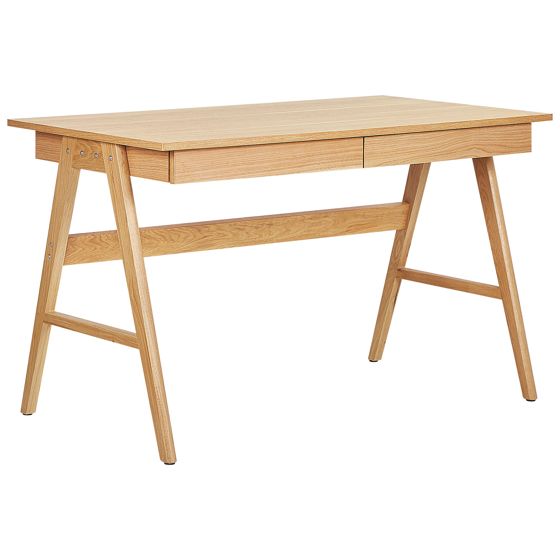 Skrivebord SHESLAY 120 cm 70 cm med skuffer Lysebrun