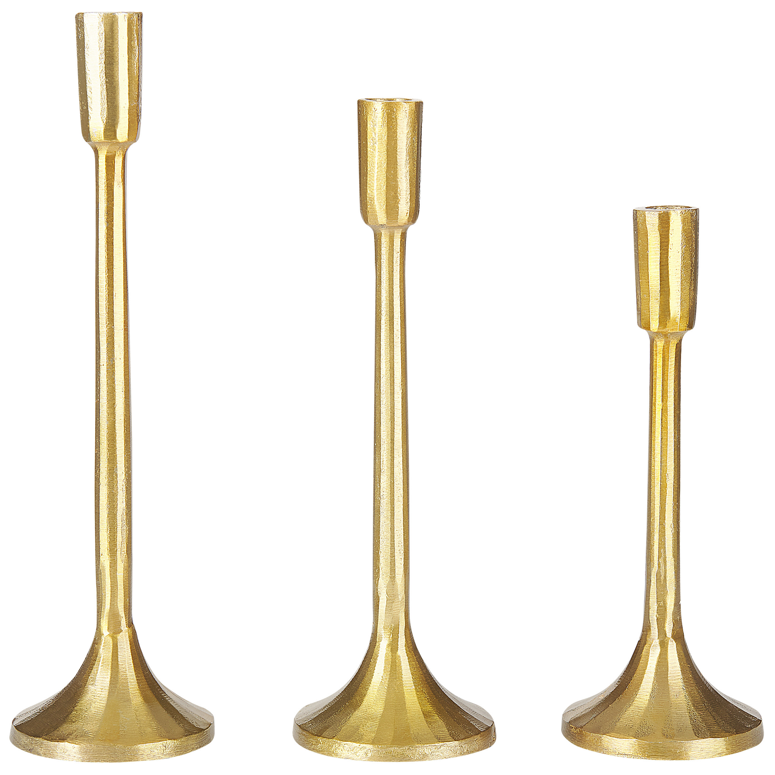 Sæt af 3 lysestager ZIMBABWE 36 cm Metal Guld