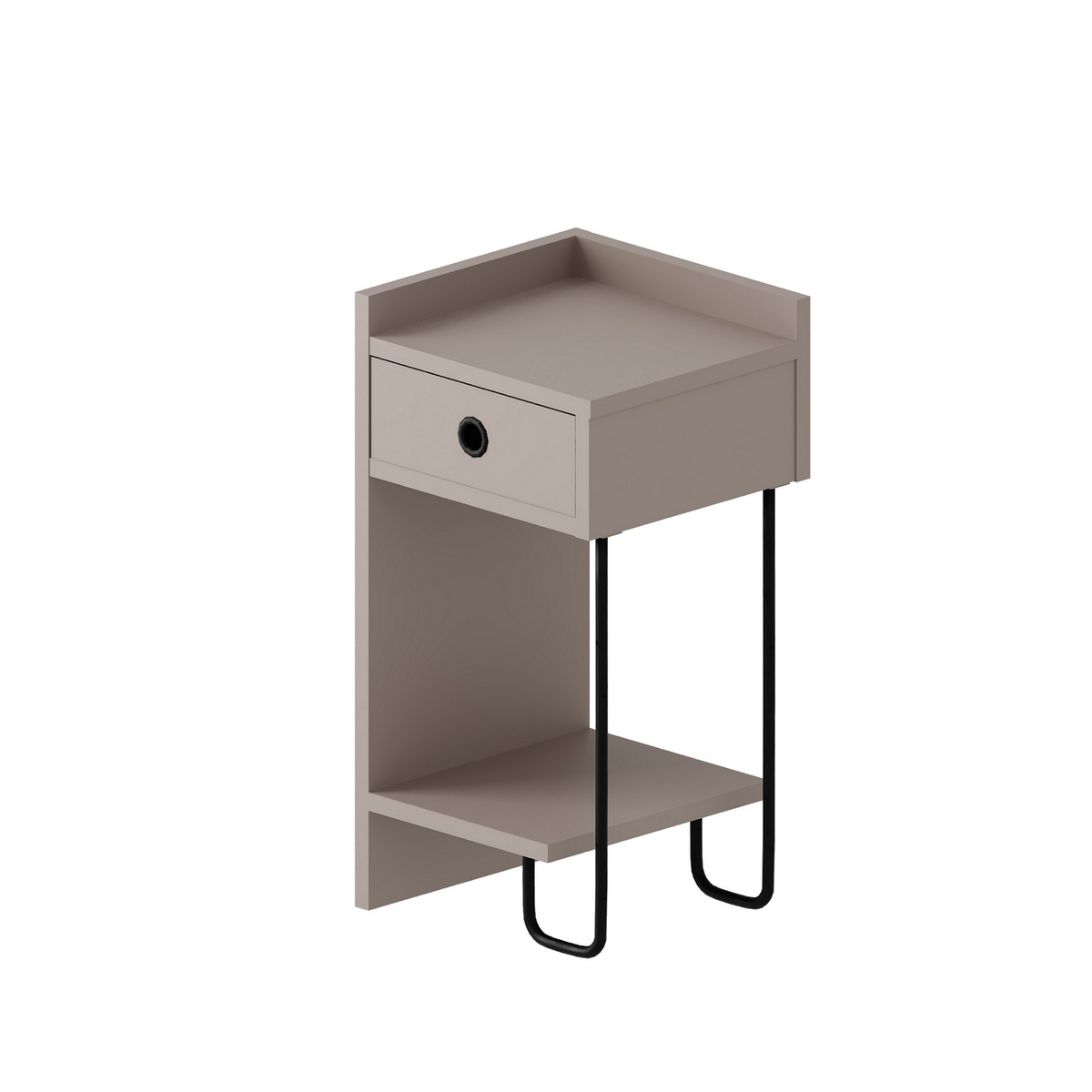 Norda Design Moderne natbord, 32 x 61 x 30 cm | 100% melaminbelagt spånplade, 18 mm tyk | stilfuld og funktionelt design til ethvert soveværelse