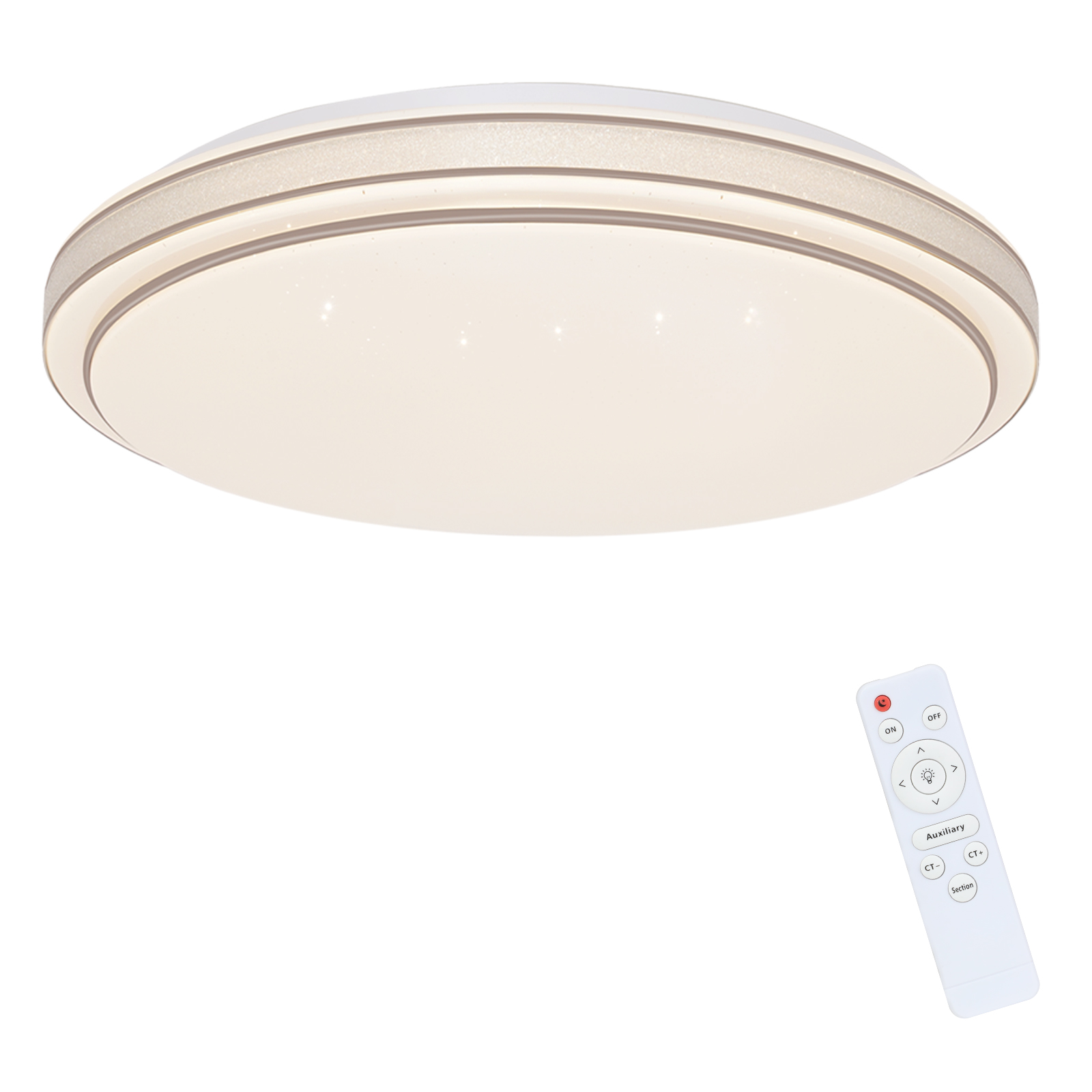 NETTLIFE Moderne Rund LED Loftlampe 23W Dæmpbar Soveværelseslampe med Fjernbetjening 27cm Stjernehimmelslampe Køkken