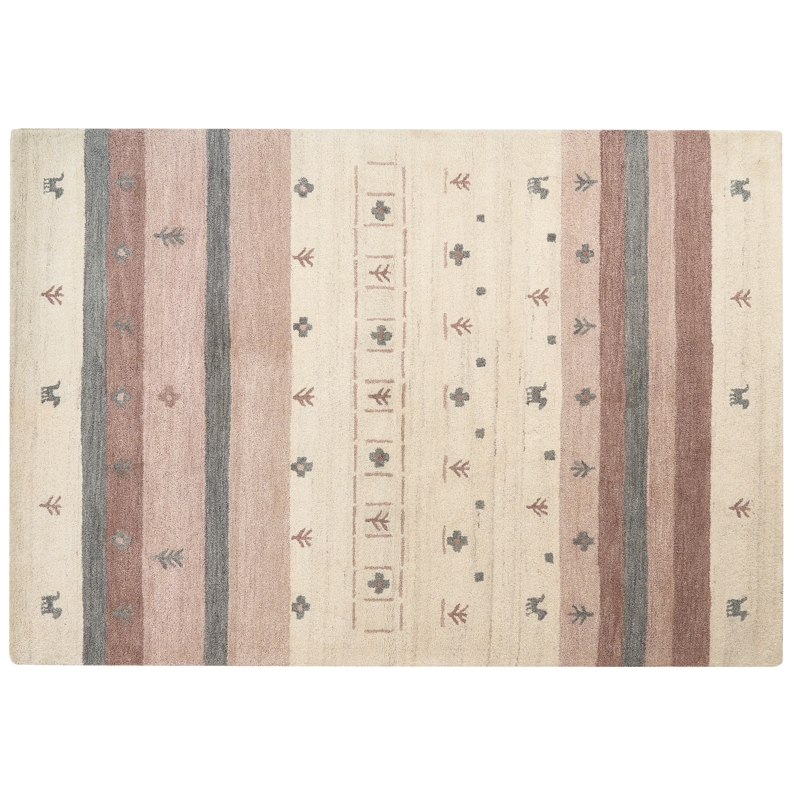 Gulvtæppe KARLI Beige 160 x 230 cm Gabbeh Uld