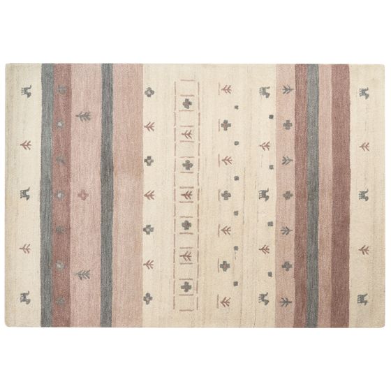 Gulvtæppe KARLI Beige 160 x 230 cm Gabbeh Uld