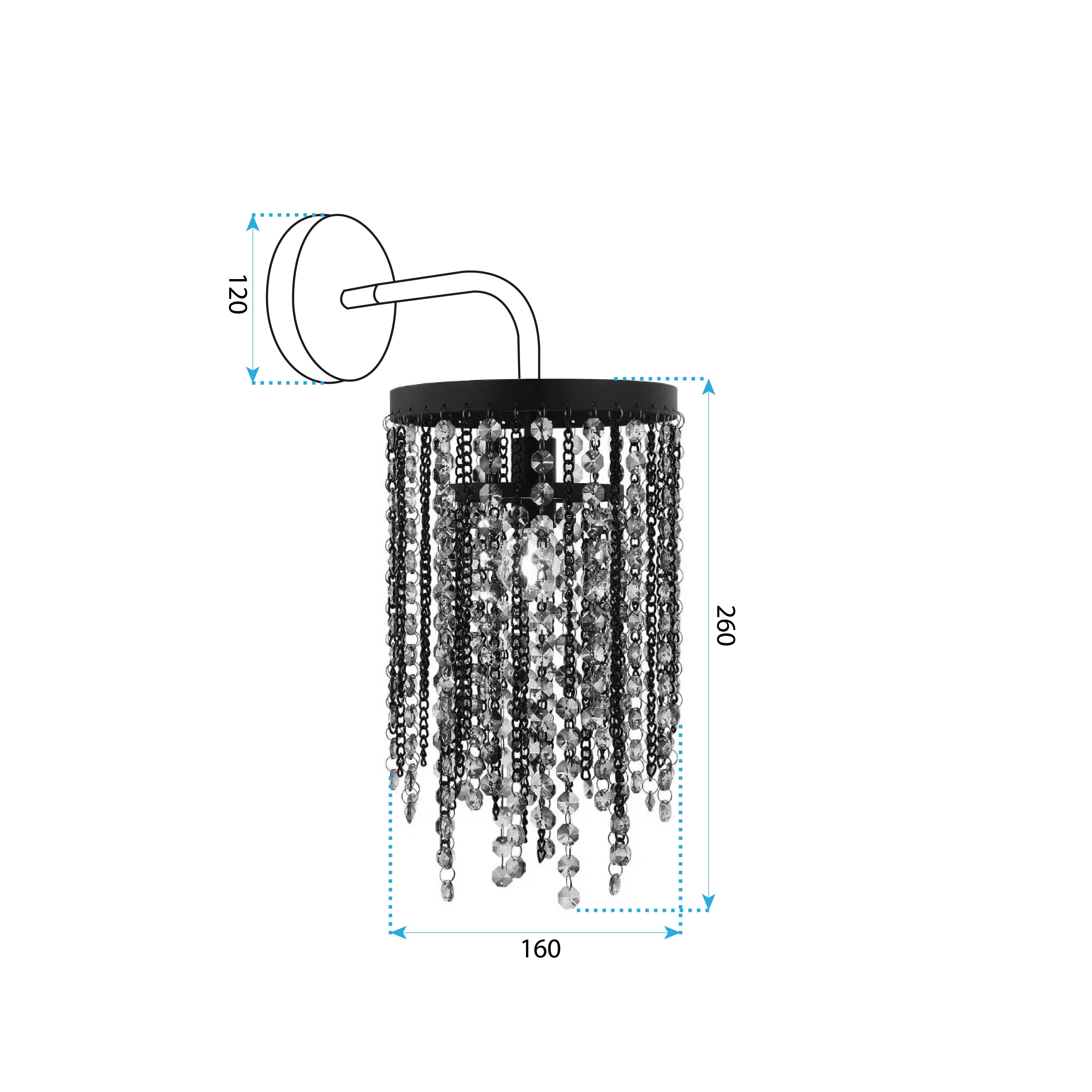 TOOLIGHT væglampe APP1315-W Sort 22x16x38cm