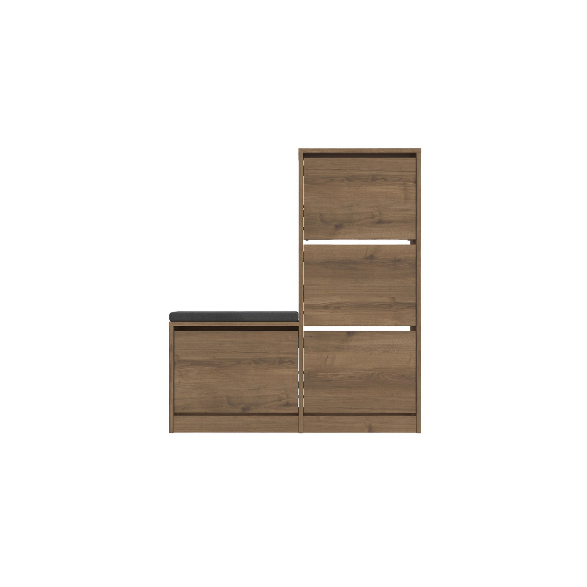 Norda Design Moderne skoskab, 105 x 118.5 x 26 cm | 100% melaminbelagt, 18 mm tyk | stilfuld opbevaringsløsning