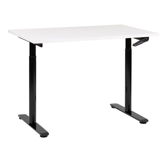 Manuelt justerbart hæve sænkebord DESTINAS 120 cm 72 cm Hvid/sort