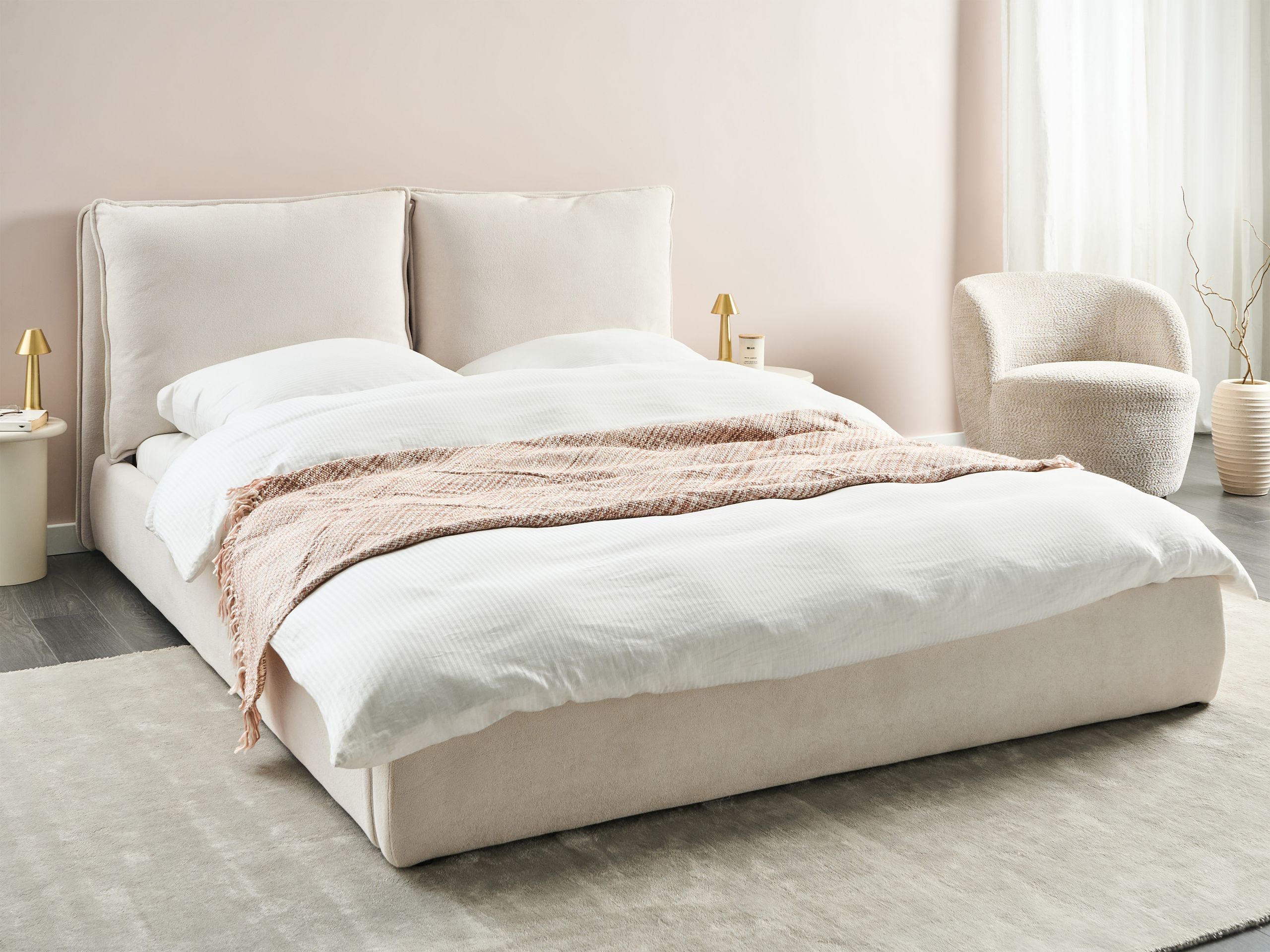 Seng BAJONNA 160 x 200 cm Lys Beige