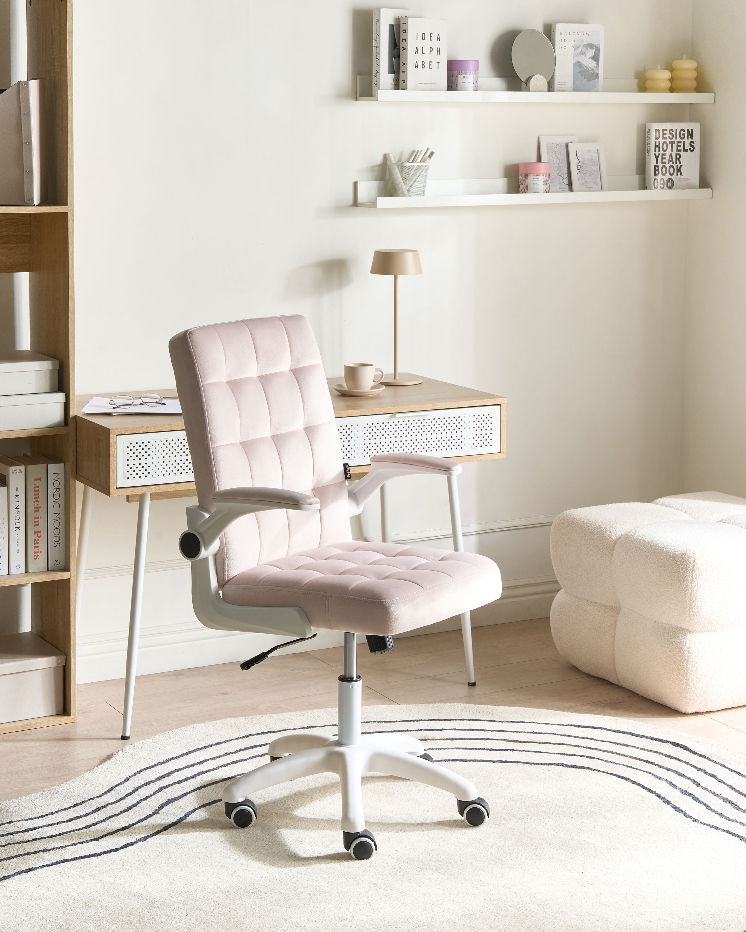 Kontorstol DANDY Velour Pastellrosa