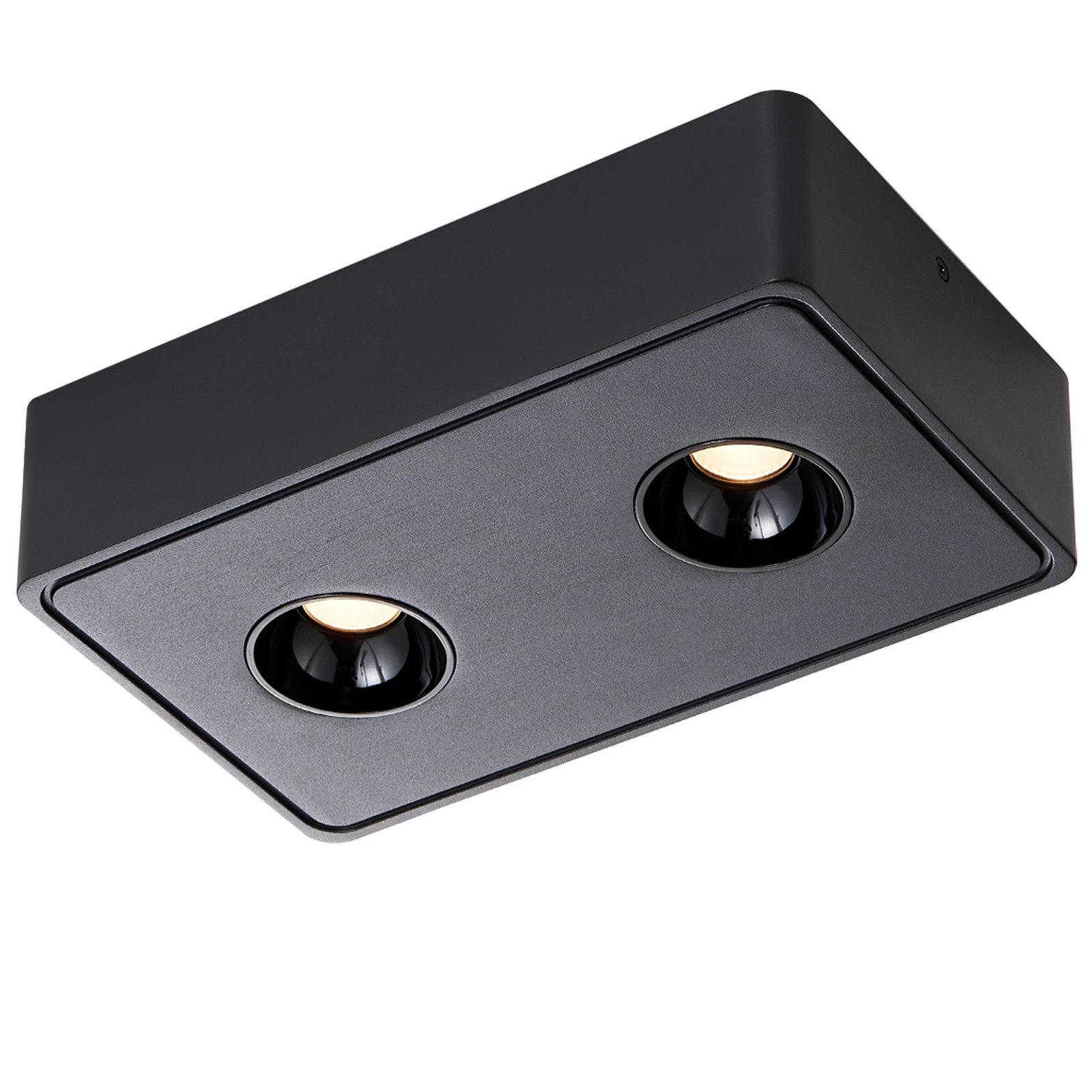 NETTLIFE 2 LED - påbygningsspotlight i sort, 11 W, firkantet, varm hvid, til stuen