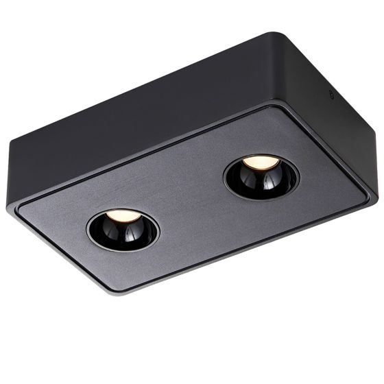 NETTLIFE 2 LED - påbygningsspotlight i sort, 11 W, firkantet, varm hvid, til stuen