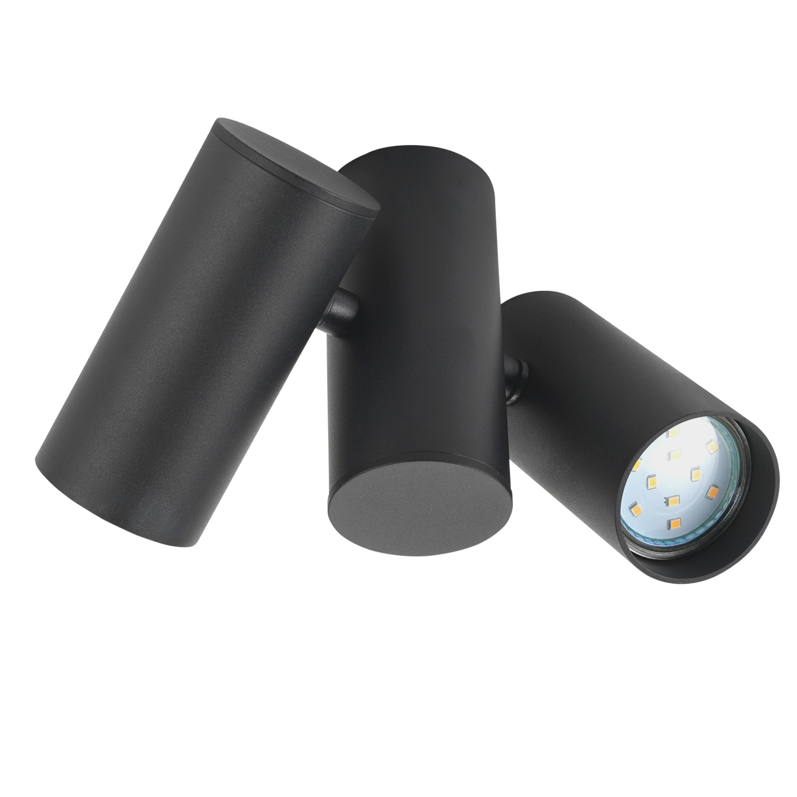 NETTLIFE - loftlampe med 2 sorte loftspotlights - GU10 moderne metal, roterbar 180°, til indendørs brug MAX. 25W uden pære